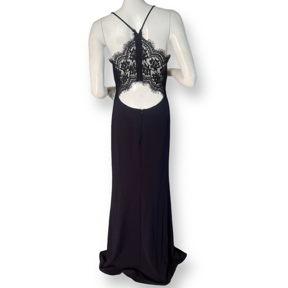 Windsor Navy Formal Dress w/ Lace Back & Front Slit Size L - Picture 2 of 10